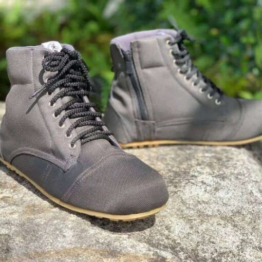 Grey Handmade Rubber Soles Backpack Travel Walking Shoes